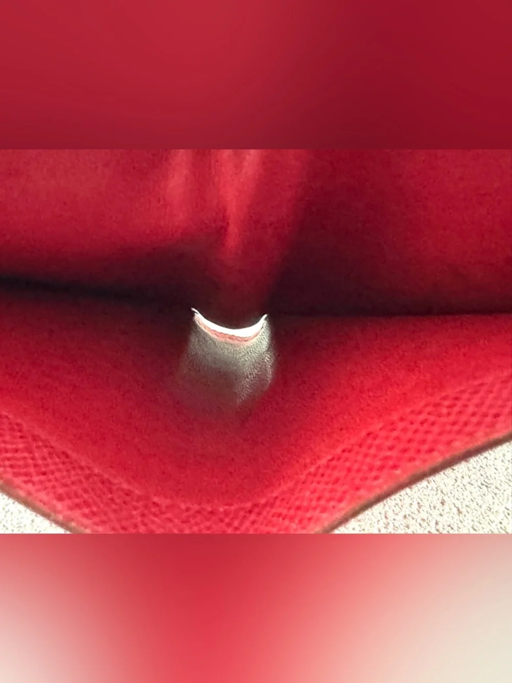 HERMES Red Epsom Bifold Wallet Coin Pocket Unisex